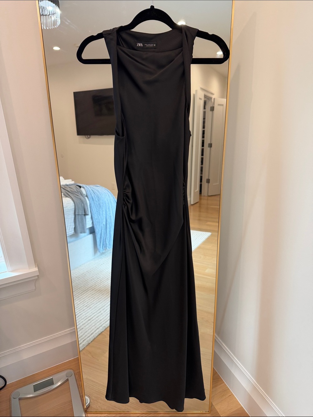 Zara Black Sleeveless Maxi Slip Dress